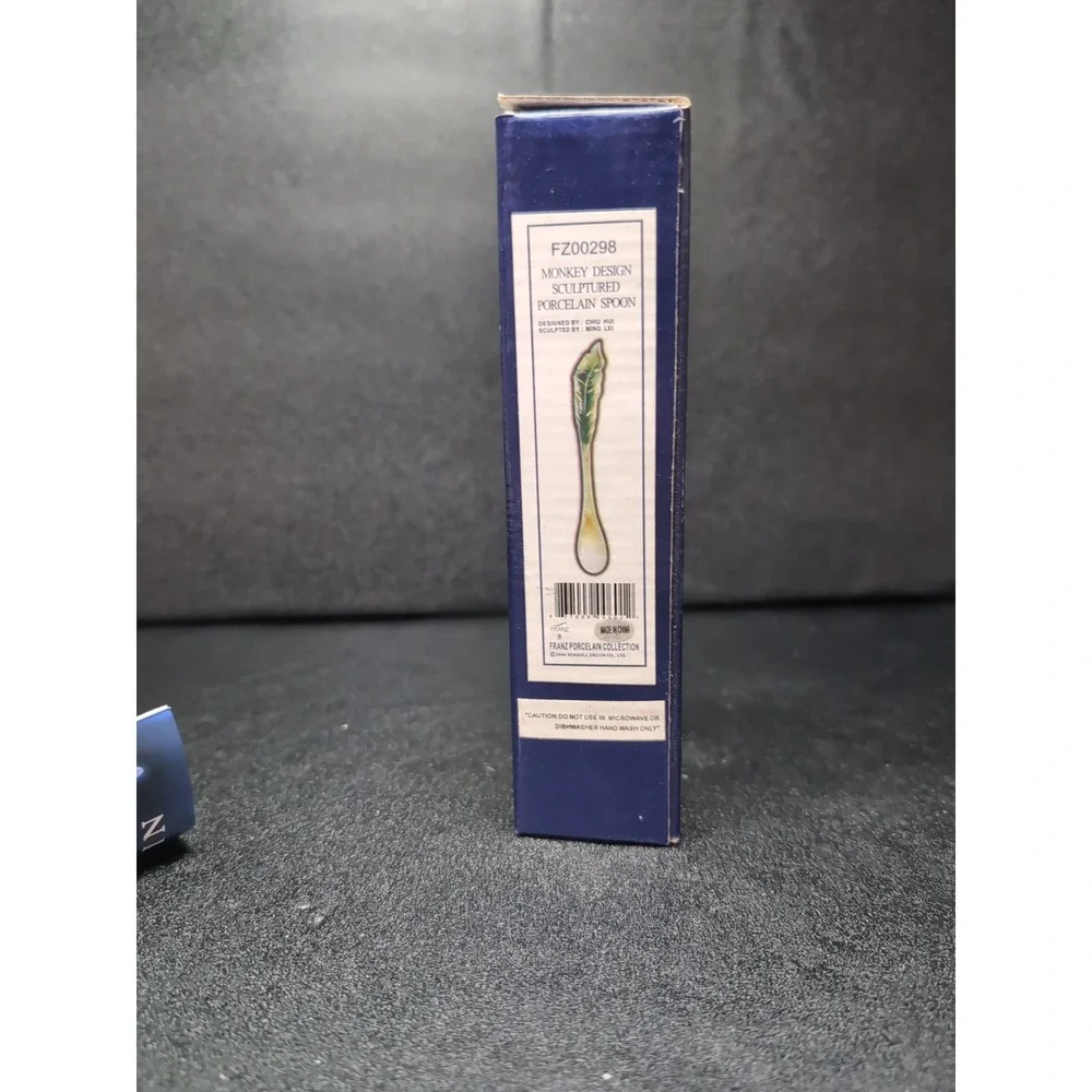 Franz Sculptured Porcelain Spoon FZ00298, Jungle Safari Monkey Design, Art Spoon